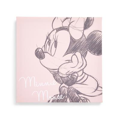 Arte parede tela Disney Minnie Mouse cor-de-rosa 30 x 30 cm