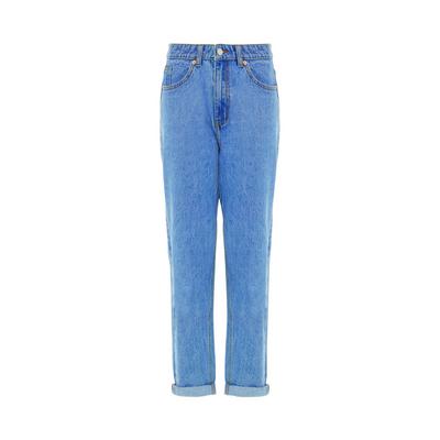 Blauwe jeans met hoge taille
