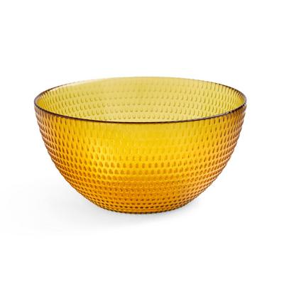 Amber Glass Dot Detailed Bowl