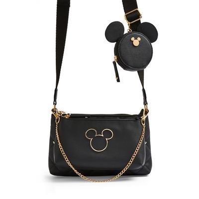 Borsa a tracolla nera 3-in-1 con borchie Minnie Disney