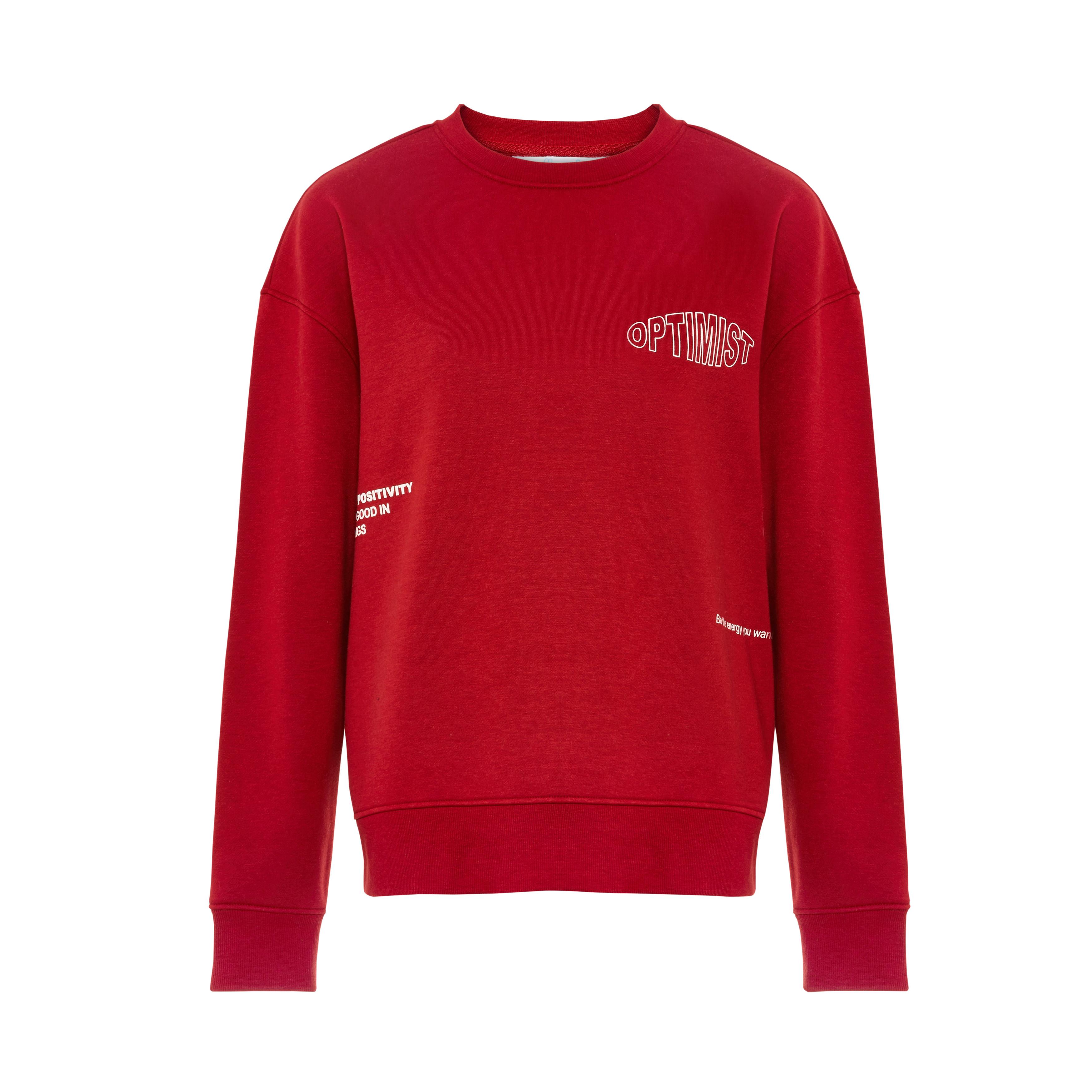 Red Positive Print Sweater