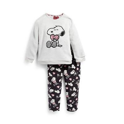 Lichtgrijze Snoopy-pyjamaset voor meisjes