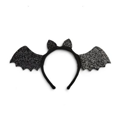 Črn naglavni obroč s svetlečimi netopirjevimi krili za noč čarovnic