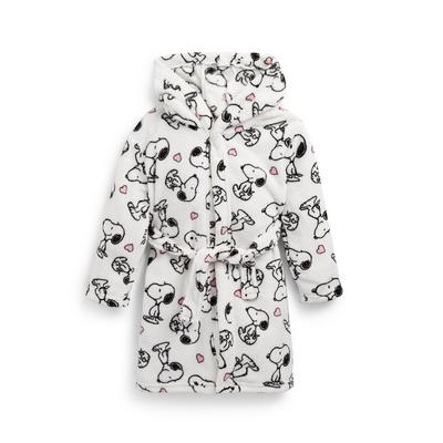 Younger Girl White Snoopy All Over Print Robe