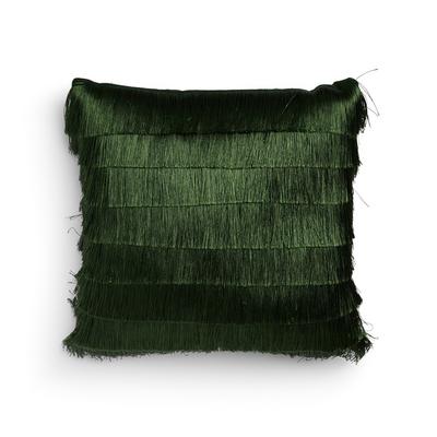 Green Fringe Detail Cushion