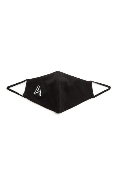 Black A Initial Face Mask