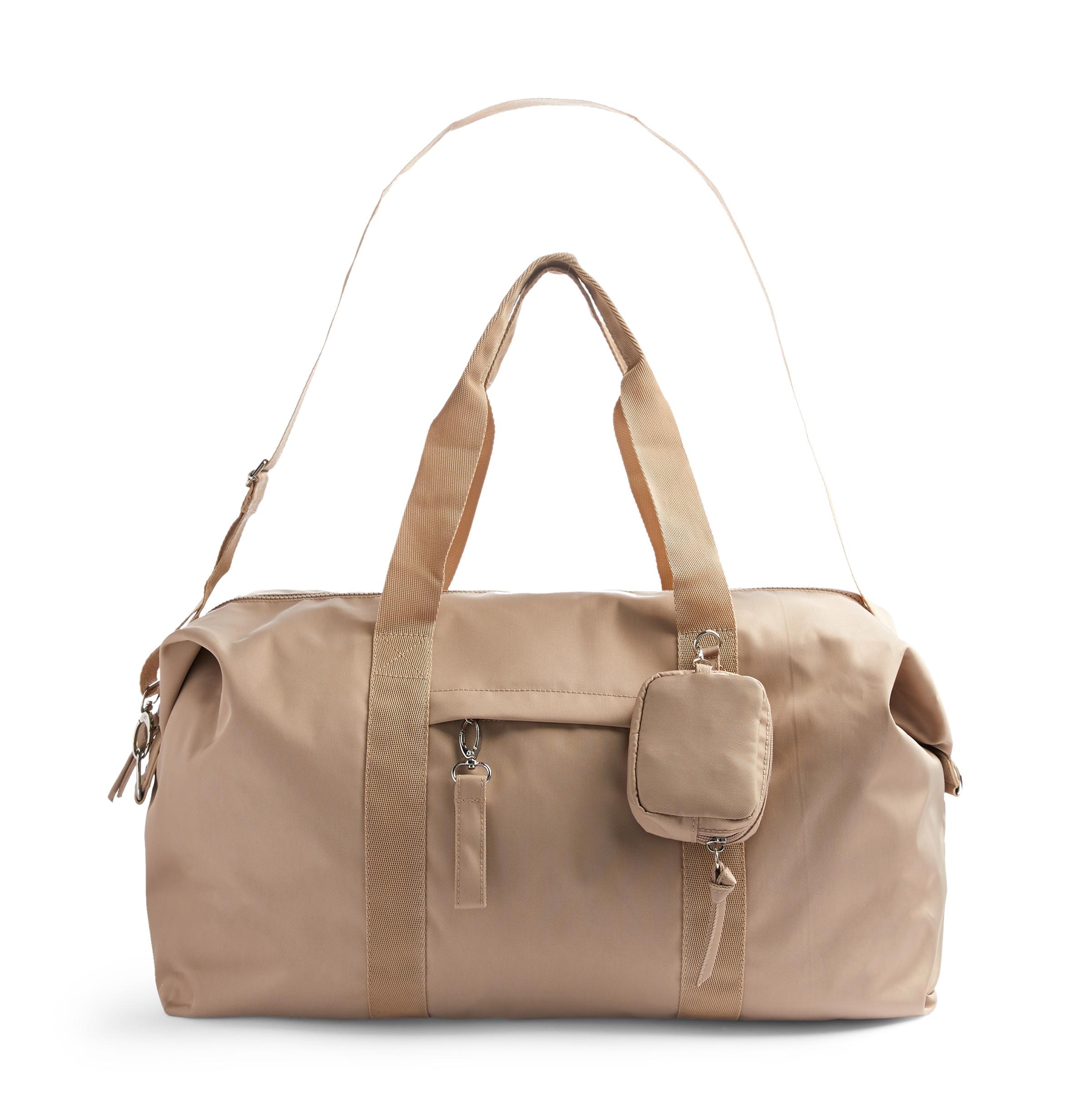 beige weekend bag