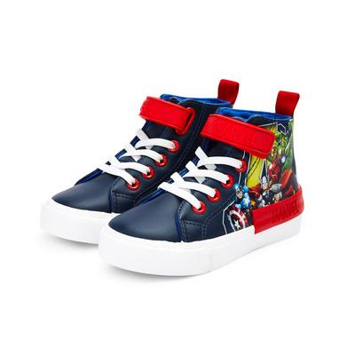 Younger Boy Navy Avengers Hightop Trainers