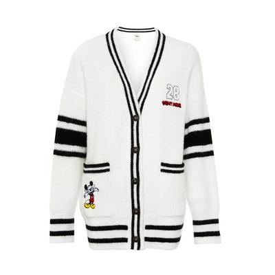 Cardigan bianco lungo a righe Mickey Mouse Disney