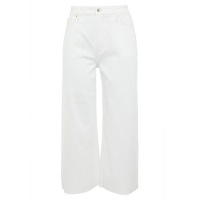 Bele krajše kavbojke s širokimi hlačnicami