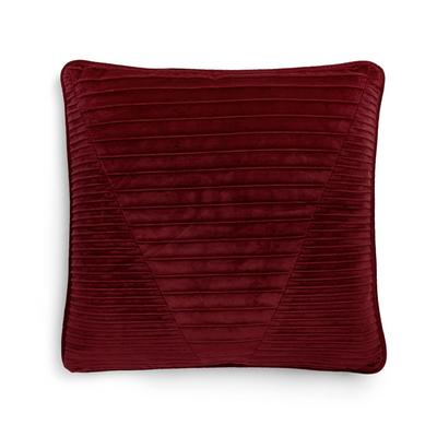 Red Pleated Velvet Cushion Cover