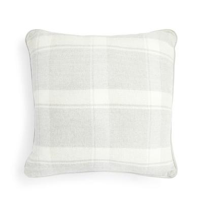 Ivory Check Chenille Cushion