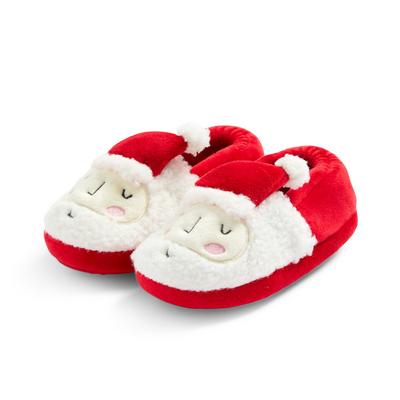 Younger Boy Red Santa Slippers