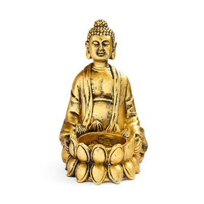 Goldfarbener Buddha-Teelichthalter