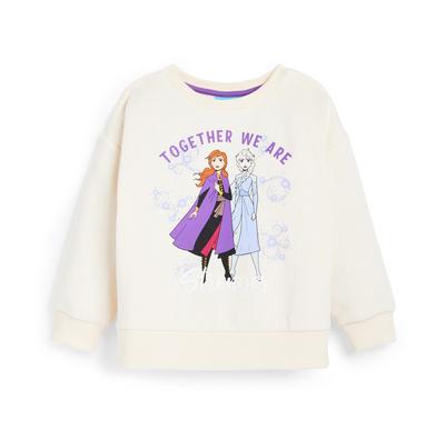 Slonokoščen pulover z okroglim ovratnikom za mlajša dekleta Disney Ledeno kraljestvo