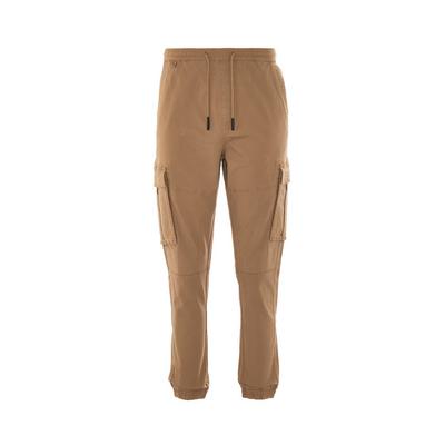 Pantaloni cargo color cuoio in tela con fondo gamba stretto