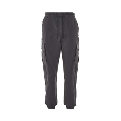 Pantaloni cargo grigi in tela con fondo gamba stretto
