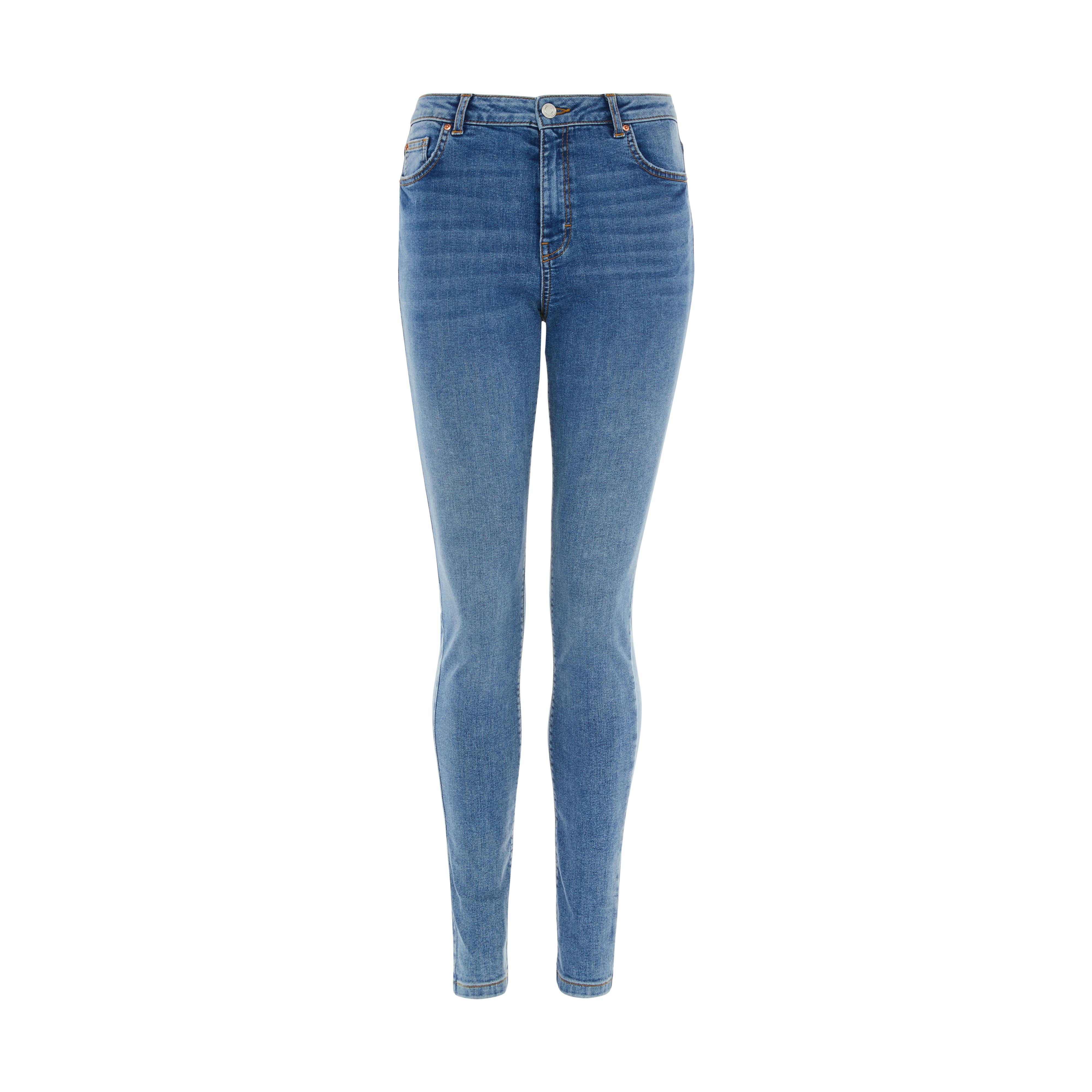 Blauwe skinny jeans Primark Cares met hoge taille Jeans voor dames