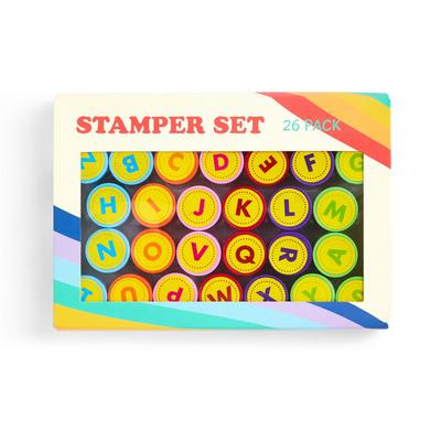 Pack de 26 sellos alfabéticos multicolor