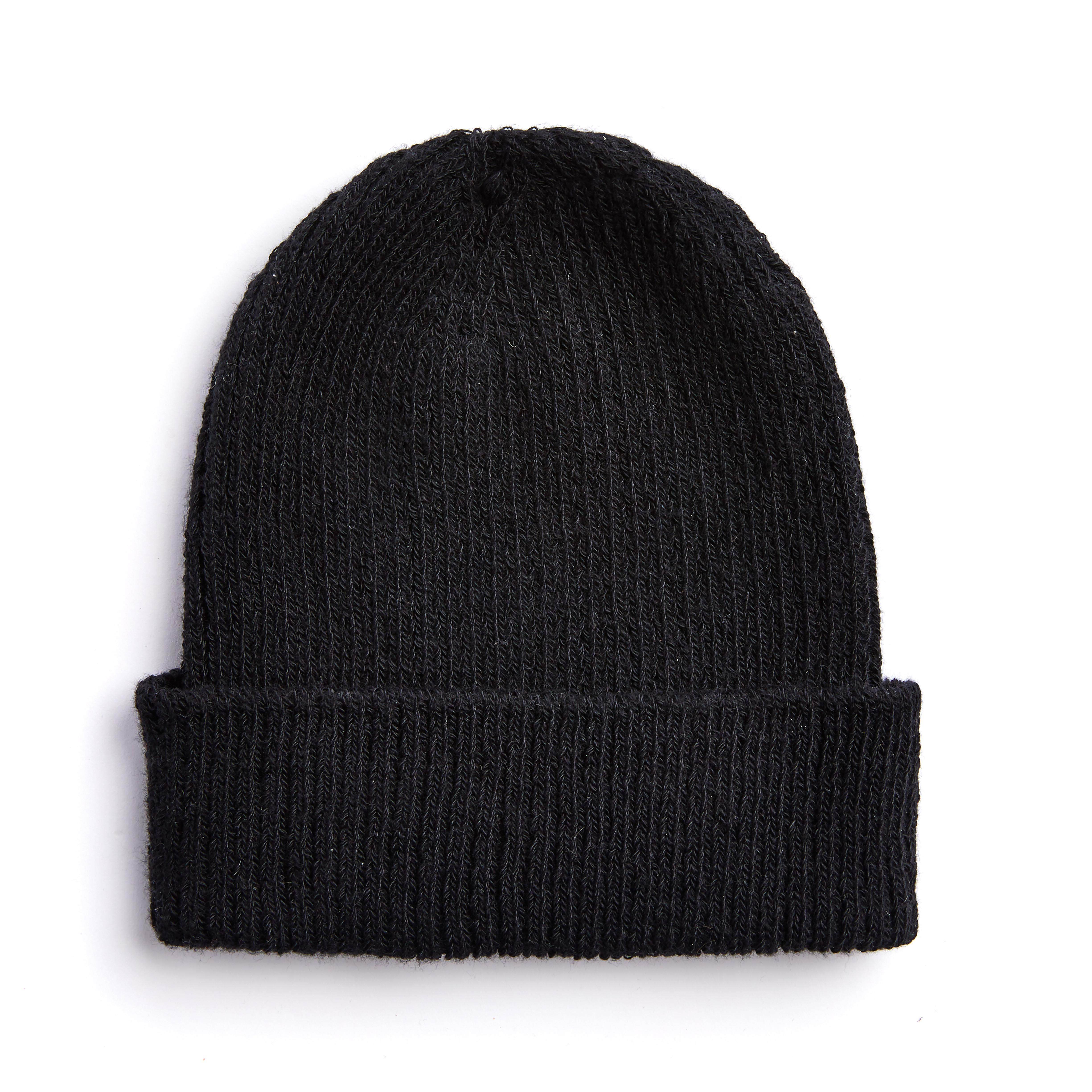 Black Deep Cuff Beanie Hat Men's Hats, Scarves & Gloves Men's