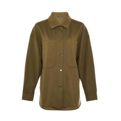Khaki Melange Button Up Shirt