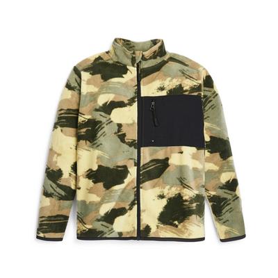 Older Boy Khaki Camouflage Print Fleece Jacket