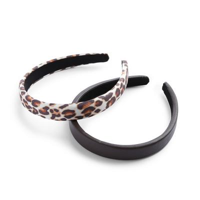Flat Leopard Print Headbands 2 Pack