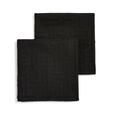 Pack de 2 servilletas de tela negras con estampado de jacquard