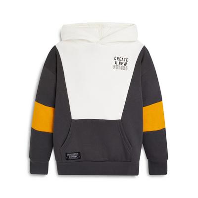 Grijze hoodie met kleurvlakken voor jongens