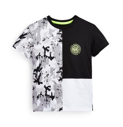 Younger Boy Camouflage Print Cut And Sew T-Shirt