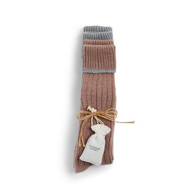 Steenkleurige Wellness-sokken met lavendel, 2 paar