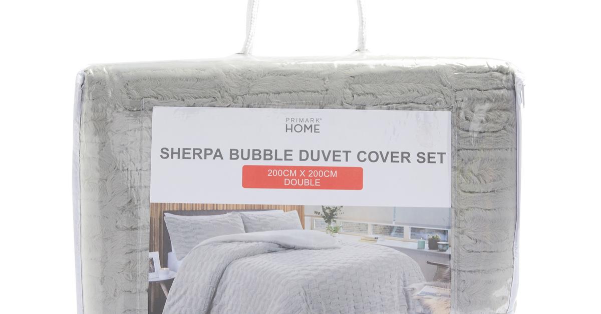 Grey Bubble Sherpa Double Duvet Cover, Duvet Cover Set