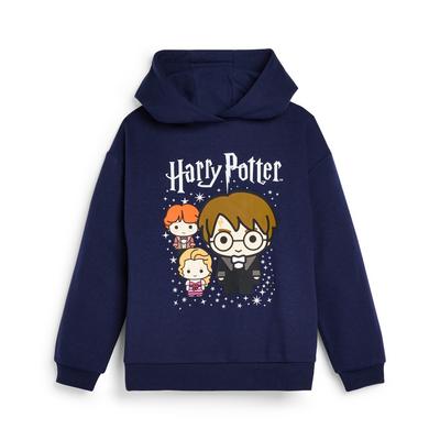 Donkerblauwe hoodie met Harry Potter-print voor meisjes