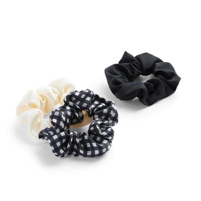 3-Pack Monochrome and Print Scrunchies