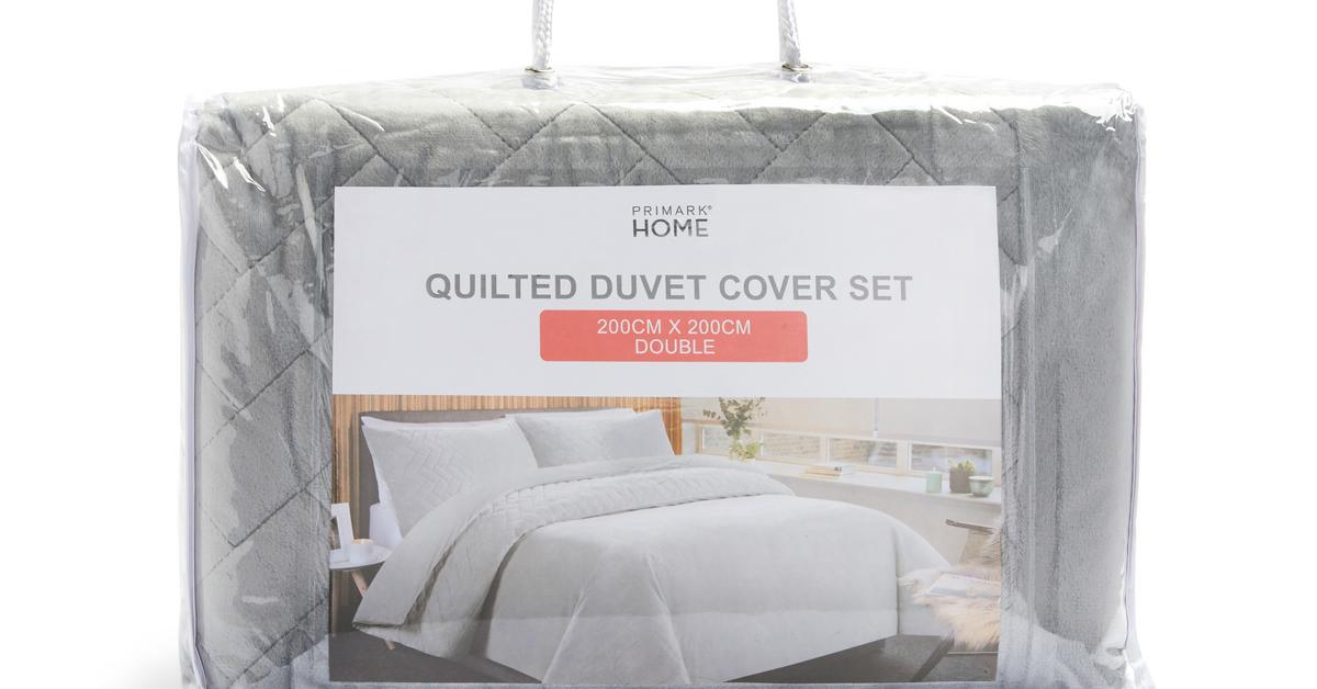 Silver Quilted Sherpa Double Duvet, Primark Duvet Covers