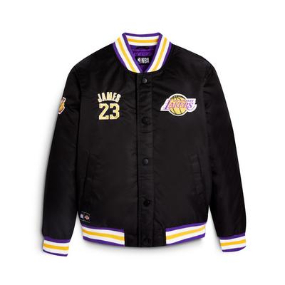 Older Boy Black NBA LA Lakers Bomber Jacket