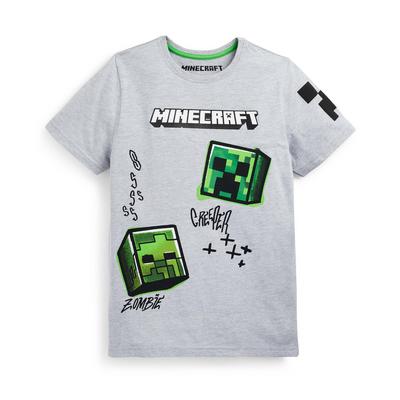 T-shirt Minecraft rapaz cinzento