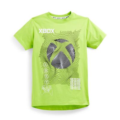 T-shirt logótipo X-Box rapaz verde