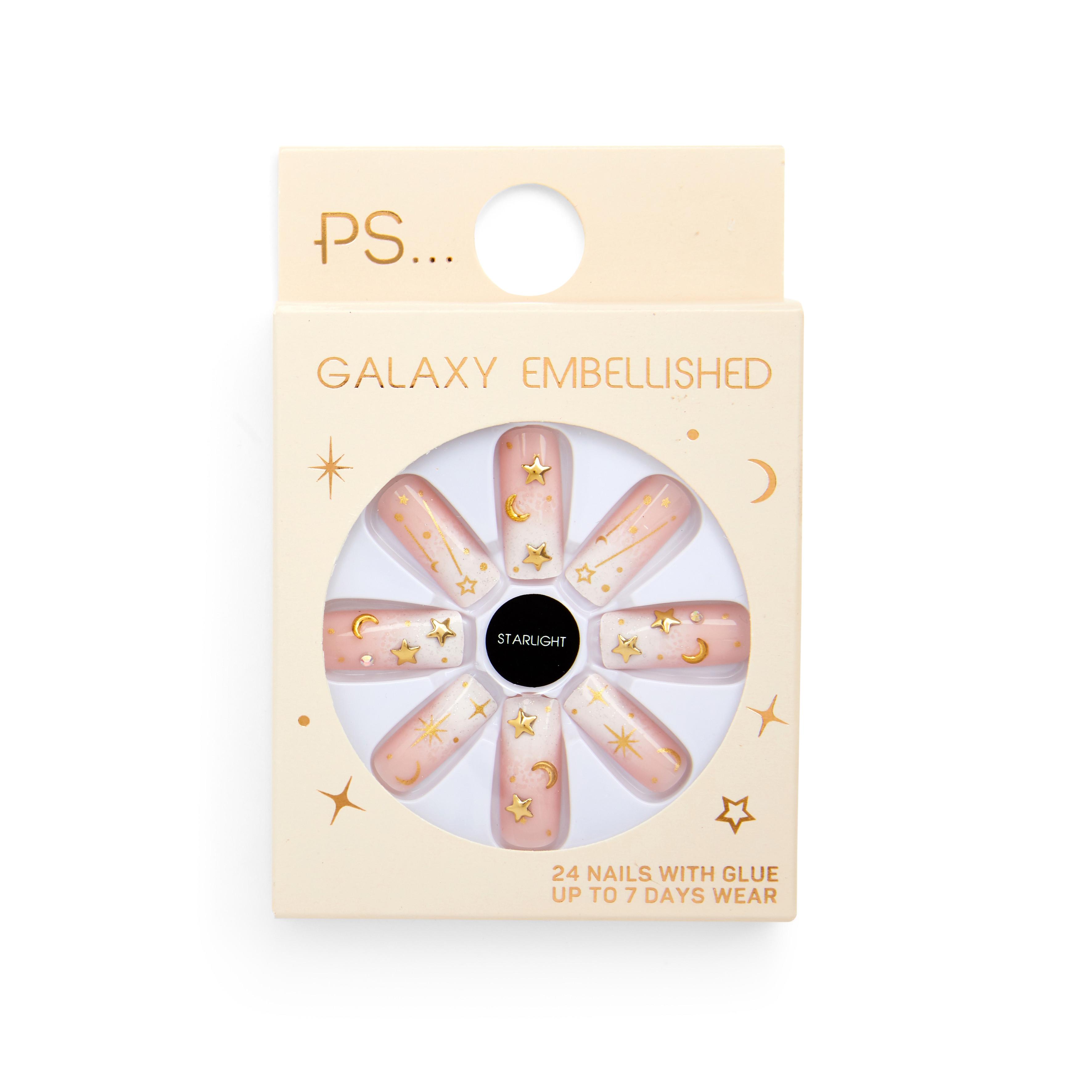 Ps Galaxy Glanzende Rechthoekige Kunstnagels Met Versiering Kunstnagels En Nagellak Make Up
