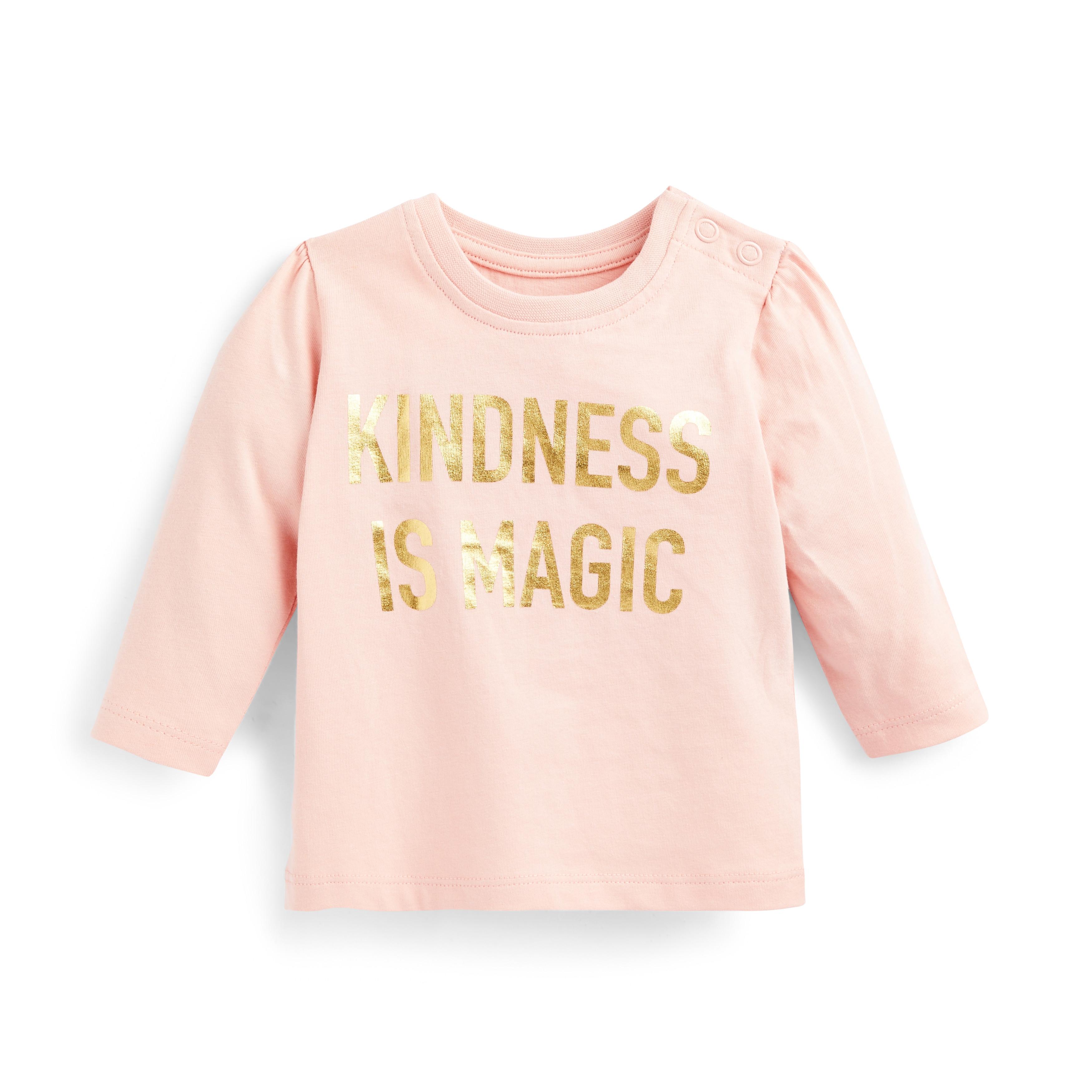 Camiseta rosa de manga larga con mensaje para bebé niña | Moda para bebés niña | Moda para bebés y recién nacidos | Ropa para | Todos los productos Primark | Primark España