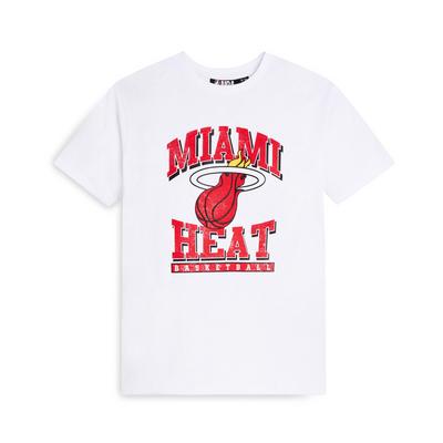 Older Boy White NBA Miami Heat T-Shirt