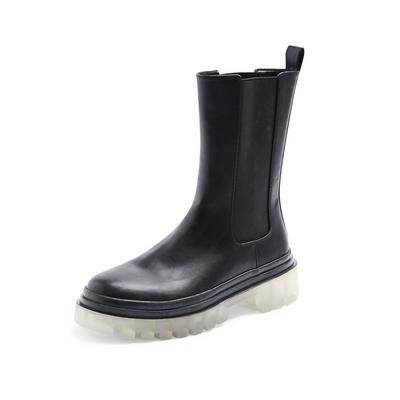 Black Clear Outsole Chelsea Boots