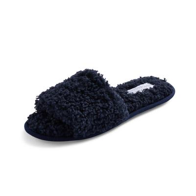 Black Fleece Slide Slippers