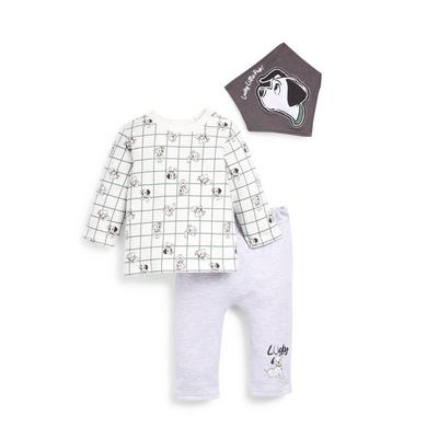 Grijze comfortabele Disney 101 Dalmatiërs-set voor pasgeboren baby's, driedelig