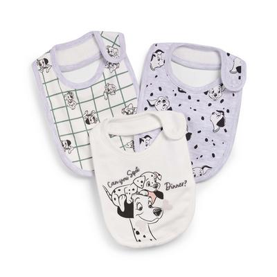 Newborn Baby Mixed Print Disney 101 Dalmatians Bibs, 3-Pack