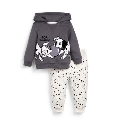 Ensemble d'intérieur 2 pièces avec sweat à capuche gris anthracite Disney Les 101 Dalmatiens bébé garçon