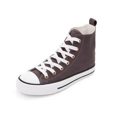 Grey Classic Canvas High Top Trainers
