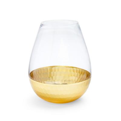 Vase en verre avec base dorée
