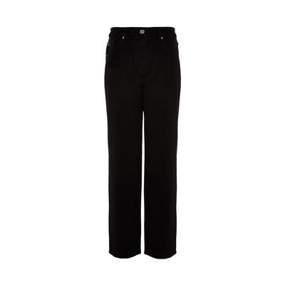 Black Relaxed Fit Long Wide Leg Jeans