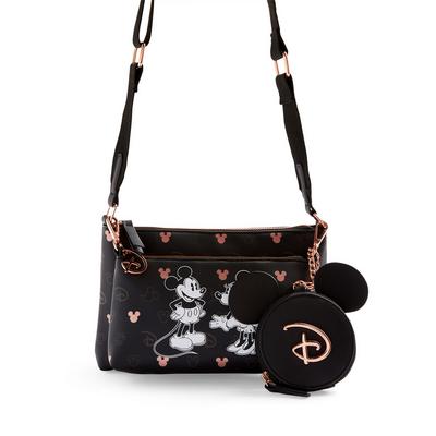 Roségoudkleurige-zwarte 3-in-1 schoudertas Disney Mickey & Minnie Mouse